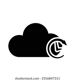 cloud icon. sunny, cloudy weather and meteorology. vector cloud symbol for web, mobile. solid design style. vector design template