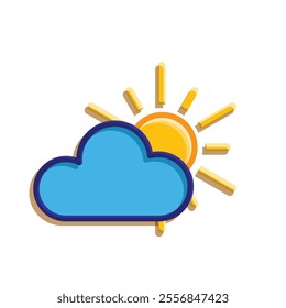 cloud icon. sunny, cloudy weather and meteorology. vector cloud symbol for web, mobile. colored flat design style. vector design template
