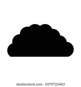 Cloud-Symbol. Wolkensymbol und Glyphenstil auf weißem Hintergrund. Schwarzes Wolkensymbol mit Schatten isoliert auf Weiß. Vektorillustration.