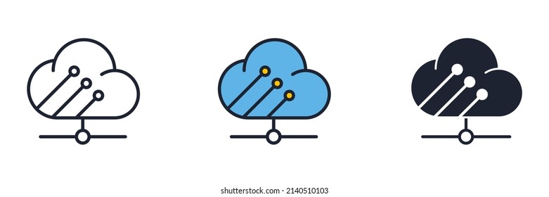 Cloud-Symbol-Vorlage für Grafik- und Webdesign-Kollektion, Vektorgrafik