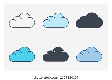 Symbol für Cloud-Symbol-Vorlage für Grafik- und Webdesign-Kollektion, Vektorgrafik