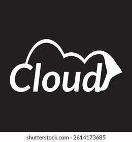 Cloud icon. Cloud symbol. Vector illustration on a black background.