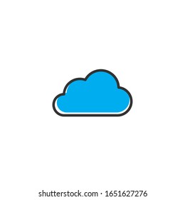 Cloud icon template color editable. Cloud symbol vector sign isolated on white background.