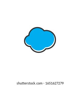 Color editable de plantilla de icono de nube. Signo vectorial de símbolo de nube aislado en fondo blanco.
