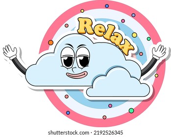 Cloud icon with the text relax illustration