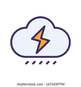 un icono de nube que emite rayos durante la lluvia primaveral
