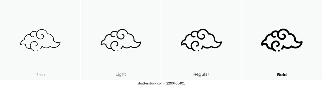 cloud icon. Thin, Light Regular And Bold style design isolated on white background