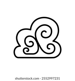 Cloud icon in thin line style vector illustration graphic design