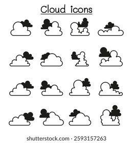 Cloud icon in thin line style