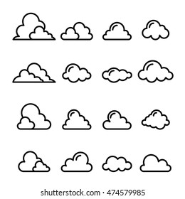 Cloud icon in thin line style