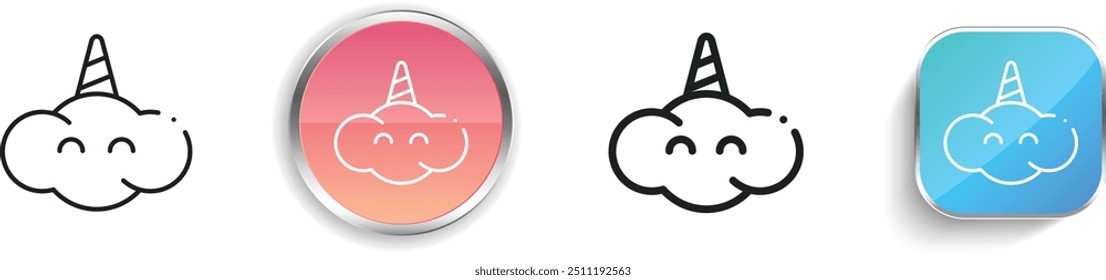 cloud icon. Thin Linear, Regular and Button Style Design Isolated On White Background