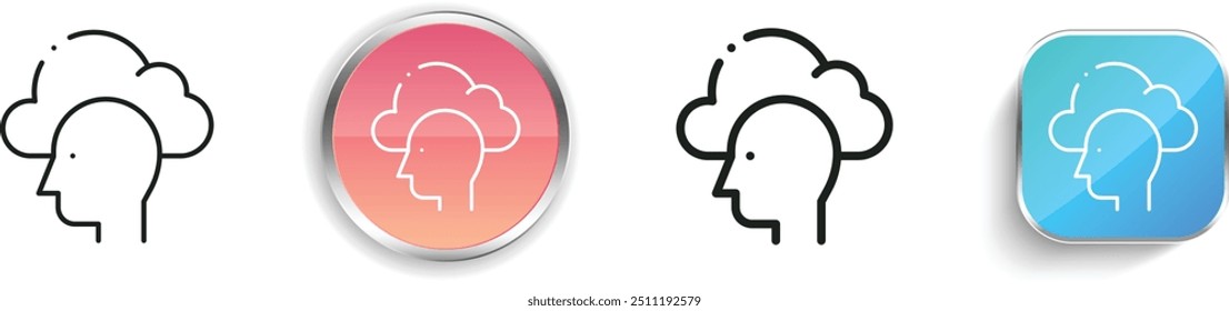 cloud icon. Thin Linear, Regular and Button Style Design Isolated On White Background