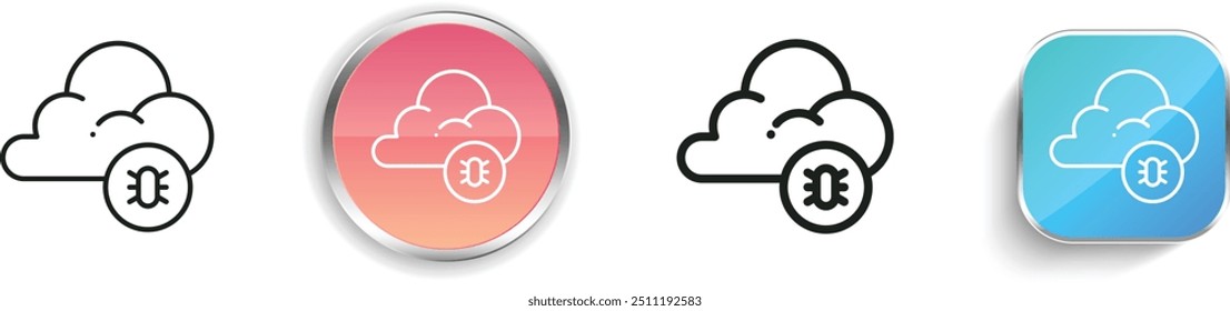 cloud icon. Thin Linear, Regular and Button Style Design Isolated On White Background