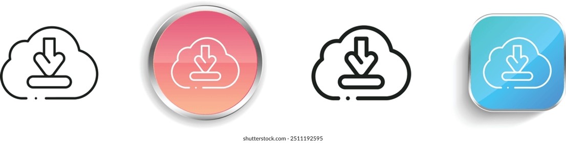 cloud icon. Thin Linear, Regular and Button Style Design Isolated On White Background