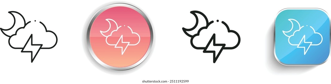 cloud icon. Thin Linear, Regular and Button Style Design Isolated On White Background