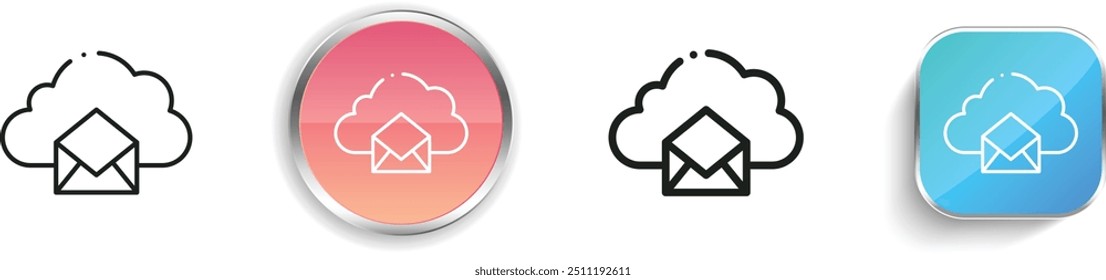cloud icon. Thin Linear, Regular and Button Style Design Isolated On White Background