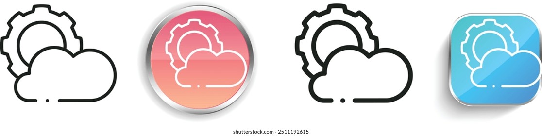 cloud icon. Thin Linear, Regular and Button Style Design Isolated On White Background