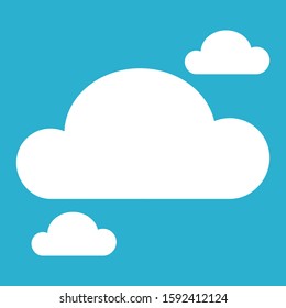 Cloud Icon in trendy flat style isolated on blue background. Cloud symbol for your web site design, logo, app, UI. Vector illustration, EPS10.