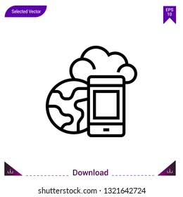 cloud icon vector . Best modern, simple, isolated, application ,network-sharing icon , logo, flat icon for website design or mobile applications, UI / UX design vector format