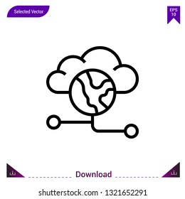 cloud icon vector . Best modern, simple, isolated, application ,network-sharing icon , logo, flat icon for website design or mobile applications, UI / UX design vector format