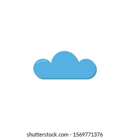 Cloud Icon Vector Blue Fill On White Background. 
Flat Icon For Web, Apps, Or Design Product EPS10