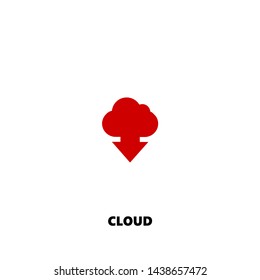 cloud icon. cloud vector design. sign design. red color