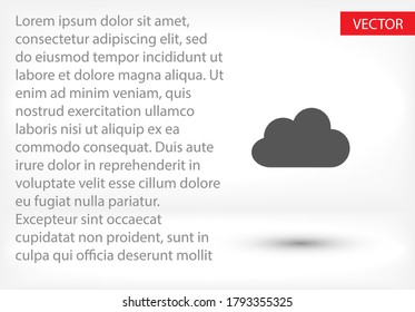 cloud icon. Vector Eps 10. Lorem Ipsum Flat Design 