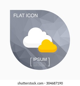 Cloud icon - vector , eps10(flat icon , long shadow)