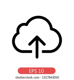 Cloud icon vector flat sign symbols logo with Up and down arrows black color illustration isolated on white background.Concepts objects design for web app mobile phone. - Vector. EPS 10, Premium