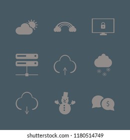 cloud icon. cloud vector icons set cloud snowflake, download, cyber security and upload