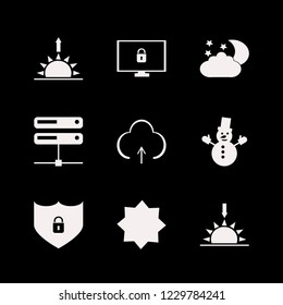 cloud icon. cloud vector icons set cyber security, server, islamic star and snowman