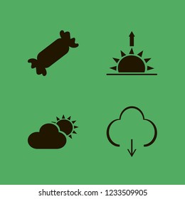 cloud icon. cloud vector icons set candy, sun and cloud, download and sunrise