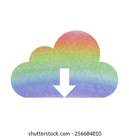 cloud icon, vector illustration. Flat design style. Watercolor effect