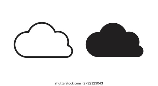 Icono de la nube. Ilustración vectorial, plano y carrera