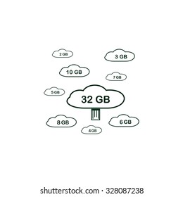 cloud icon, vector illustration. Flat design style