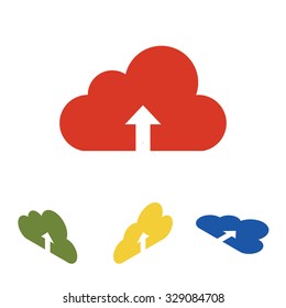 cloud icon, vector illustration. Flat design style. Isometric effect