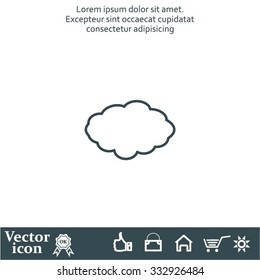 cloud icon, vector illustration. Flat design style