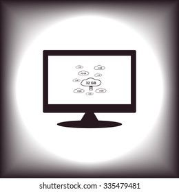 cloud icon, vector illustration. Flat design style