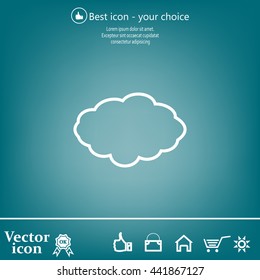 cloud icon, vector illustration. Flat design style