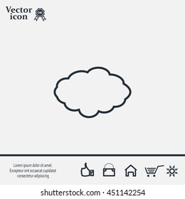 cloud icon, vector illustration. Flat design style
