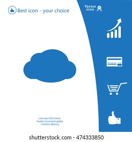 cloud icon, vector illustration. Flat design style