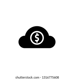 Cloud Icon Vector Illustration in Glyph Style for Any Purpose