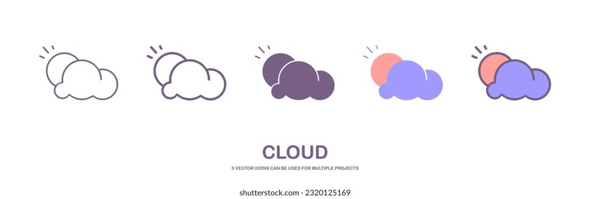 cloud icon. Vector illustration isolated on white background.