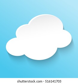 Cloud icon - vector illustration, isolated on blue background. 