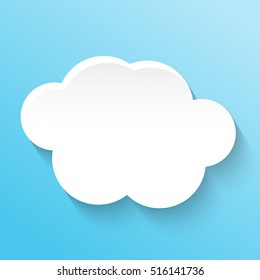 Cloud icon - vector illustration, isolated on blue background. 