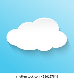 Cloud icon - vector illustration, isolated on blue background