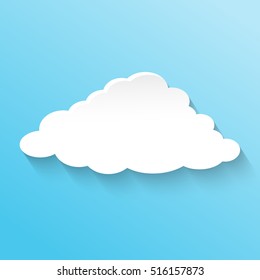 Cloud icon - vector illustration, isolated on blue background. 