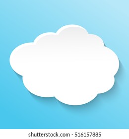 Cloud icon - vector illustration, isolated on blue background. 