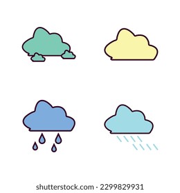 Ilustración del vector de iconos de la nube. Icono de color lineal en la nube