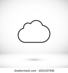Cloud icon vector illustration. Linear symbol with thin outline. The thickness is edited. Minimalist style.